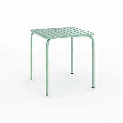 Rendez Vous Deco Table de jardin carrée Yumi en métal vert clair