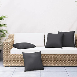 vidaXL Coussins de canapé lot de 4 noir 40x40 cm tissu 