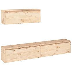 Maison Chic Meubles TV 3 pcs pour salon Bois massif de pin -MN23954