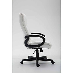 Avis Decoshop26 Fauteuil de bureau XL sur roulettes avec accoudoirs mécanisme d'inclinaison plastique PVC blanc 10_0002717