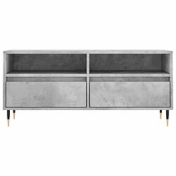 Acheter vidaXL Meuble TV gris béton 100x34,5x44,5 cm bois d'ingénierie