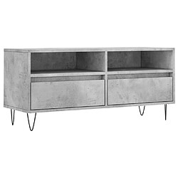 Maison Chic Meuble TV scandinave - Banc TV pour salon gris béton 100x34,5x44,5 cm bois d'ingénierie -MN30755