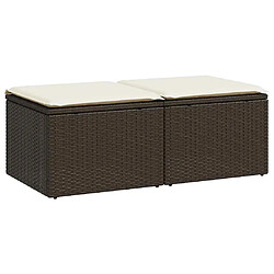 vidaXL Salon de jardin avec coussins 2pcs marron résine tressée acacia