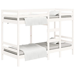 vidaXL Lit superposé sans matelas blanc 90x190 cm bois de pin massif