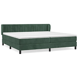 vidaXL Sommier à lattes de lit et matelas Vert foncé 200x200cm Velours