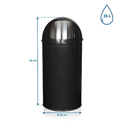 Poubelle à poussoir / Poubelle automatique PUSH 35L satin noir hjh OFFICE pas cher