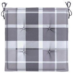 Acheter vidaXL Coussins de chaise de jardin lot de 4 carreaux gris 50x50x3 cm