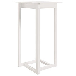 vidaXL Table de bar Blanc 60x60x110 cm Bois massif de pin