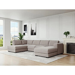 Vente-Unique Canapé d'angle droit panoramique en tissu beige MESETA