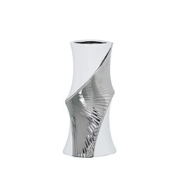 Vase Alexandra House Living Blanc Argenté Céramique 12 x 15 x 28 cm