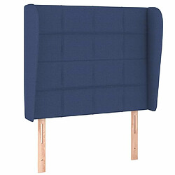 Maison Chic Tête de lit scandinave avec oreilles,meuble de chambre Bleu 83x23x118/128 cm Tissu -MN18190