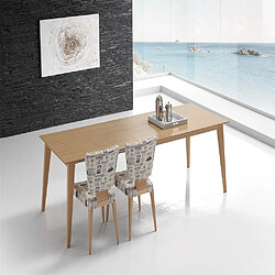 Inside 75 Table repas extensible NORDIC 10 couverts 160/260x90cm pieds bois plateau chêne naturel