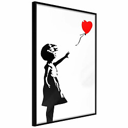 Paris Prix Affiche Murale Encadrée Banksy Girl with Balloon I 20 x 30 cm Noir