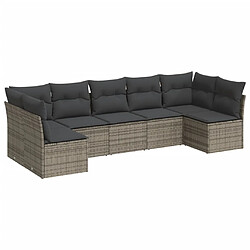 vidaXL Salon de jardin avec coussins 7 pcs gris résine tressée