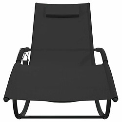 Acheter Maison Chic Lot de 2 Chaises longues à bascule | Bain de soleil Relax | Transat Noir Acier et textilène -GKD51121