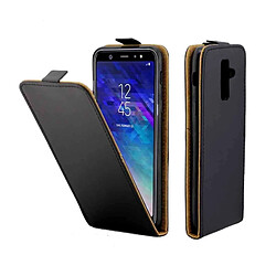 Wewoo Housse Coque Etui en cuir de type TPU à rabat vertical Business Style pour Samsung Galaxy A6 Plus (2018), avec fente pour carte (Noir) (Noir)