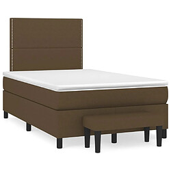 vidaXL Sommier à lattes de lit avec matelas Marron foncé 120x200 cm