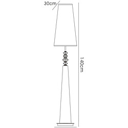 Avis Inspired Lampadaire E27, abat-jour en daim noir/cristal, non compatible LED/CFL