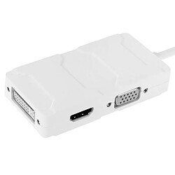 Acheter Wewoo Pour Mac Book Pro Air, blanc Longueur du Câble: 8cm 3 en 1 Mini DisplayPort Mâle à HDMI + VGA + DVI Convertisseur Adaptateur Femelle