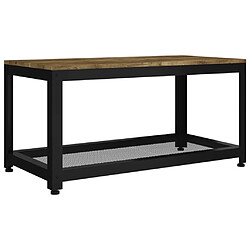 Maison Chic Table basse,Table Console Table d'appoint, Table pour salon Marron foncé et noir 90x45x45 cm MDF et fer -MN20198