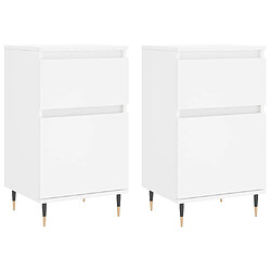 vidaXL Buffets 2 pcs blanc 40x35x70 cm bois d’ingénierie