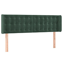 vidaXL Tête de lit avec oreilles Vert foncé 147x16x78/88 cm Velours