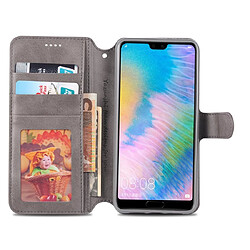 Acheter Wewoo Housse Coque Pour Huawei P20 AZNS Calf Texture Magnetic Horizontal Flip PU en cuir avec support et fentes cartes et cadre photo gris