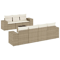 vidaXL Salon de jardin avec coussins 8 pcs beige résine tressée