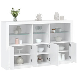 Maison Chic Commode Buffet - Meuble de rangement avec lumières LED blanc 162x37x100 cm -GKD21950