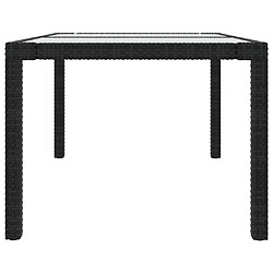 Avis vidaXL Table de jardin 150x90x75cm Verre trempé et résine tressée Noir