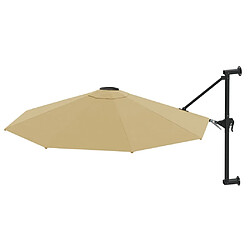 vidaXL Parasol mural avec mât métallique 300 cm Taupe