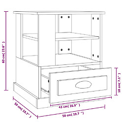 vidaXL Table d'appoint blanc 50x50x60 cm bois d’ingénierie pas cher