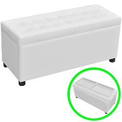 vidaXL Pouf de rangement Cuir synthétique Blanc