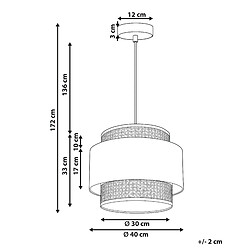 Avis Beliani Lampe suspension YUMURI Rotin Beige clair