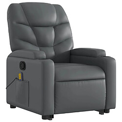 Avis vidaXL Fauteuil inclinable de massage Gris Similicuir