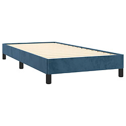 Avis vidaXL Cadre de lit sans matelas bleu foncé 90x200 cm velours