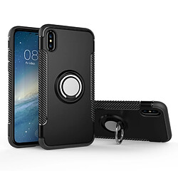 Wewoo Coque renforcée noir pour iPhone X Magnétique 360 Degrés Rotation Ring Armure Housse de protection