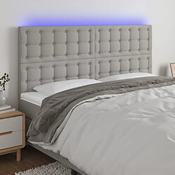 vidaXL Tête de lit à LED Gris clair 200x5x118/128 cm Tissu