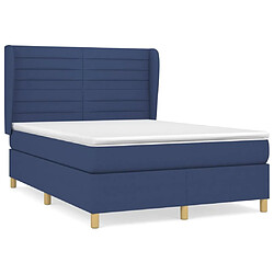 Maison Chic Lit Adulte - Lit simple Lit à sommier tapissier avec matelas moelleux - Meuble de Chambre - Bleu 140x190 cm Tissu -MN20498