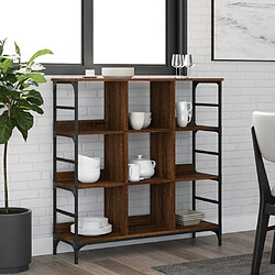 Maison Chic Commode Buffet - Meuble de rangement chêne marron 102x32x103,5 cm bois d'ingénierie -GKD62547