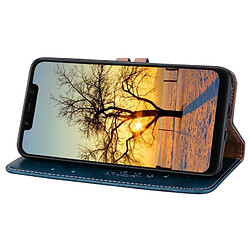 Acheter Wewoo Etui à rabat horizontal en cuir de style business à la texture de cire pour Xiaomi Pocophone F1, avec support et emplacements pour cartes et porte-monnaie (bleu)