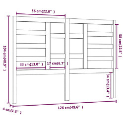 vidaXL Tête de lit Blanc 126x4x104 cm Bois massif de pin pas cher