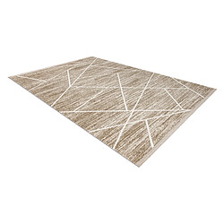 Acheter RUGSX Tapis moderne DUKE 51557 beige crème - Géométrique, structuré, très doux, franges 80x150 cm