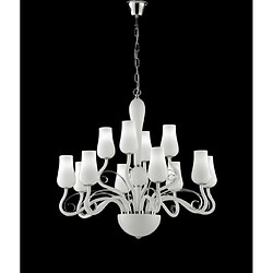 Avis Fan Europe Chandelier abats jours Angel 12 ampoules Verre blanc