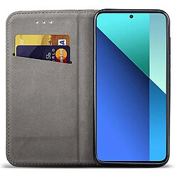 Htdmobiles Housse etui portefeuille avec coque interieure en silicone pour Xiaomi Redmi Note 13 4G + verre trempe - OR MAGNET