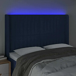 Acheter Maison Chic Tête de lit scandinave à LED,meuble de chambre Bleu 147x16x118/128 cm Tissu -MN87943