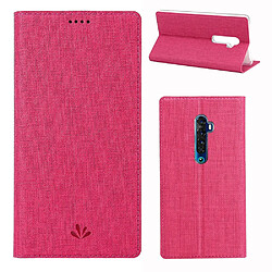 Wewoo Housse Coque Pour OPPO Reno 2 aimant rabat horizontal antichoc TPU + PU étui de protection en cuir et fente carte rose