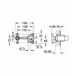 GROHE Corps encastré pour mitigeur lavabo montage mural 33769000 (Import Allemagne)