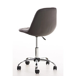 Avis Decoshop26 Chaise de bureau tabouret sur roulettes hauteur réglable en PVC marron et métal chromé 10_0002487