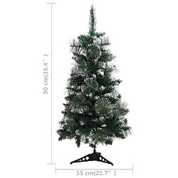 vidaXL Sapin de Noël artificiel pré-éclairé et supports vert 90 cm PVC pas cher